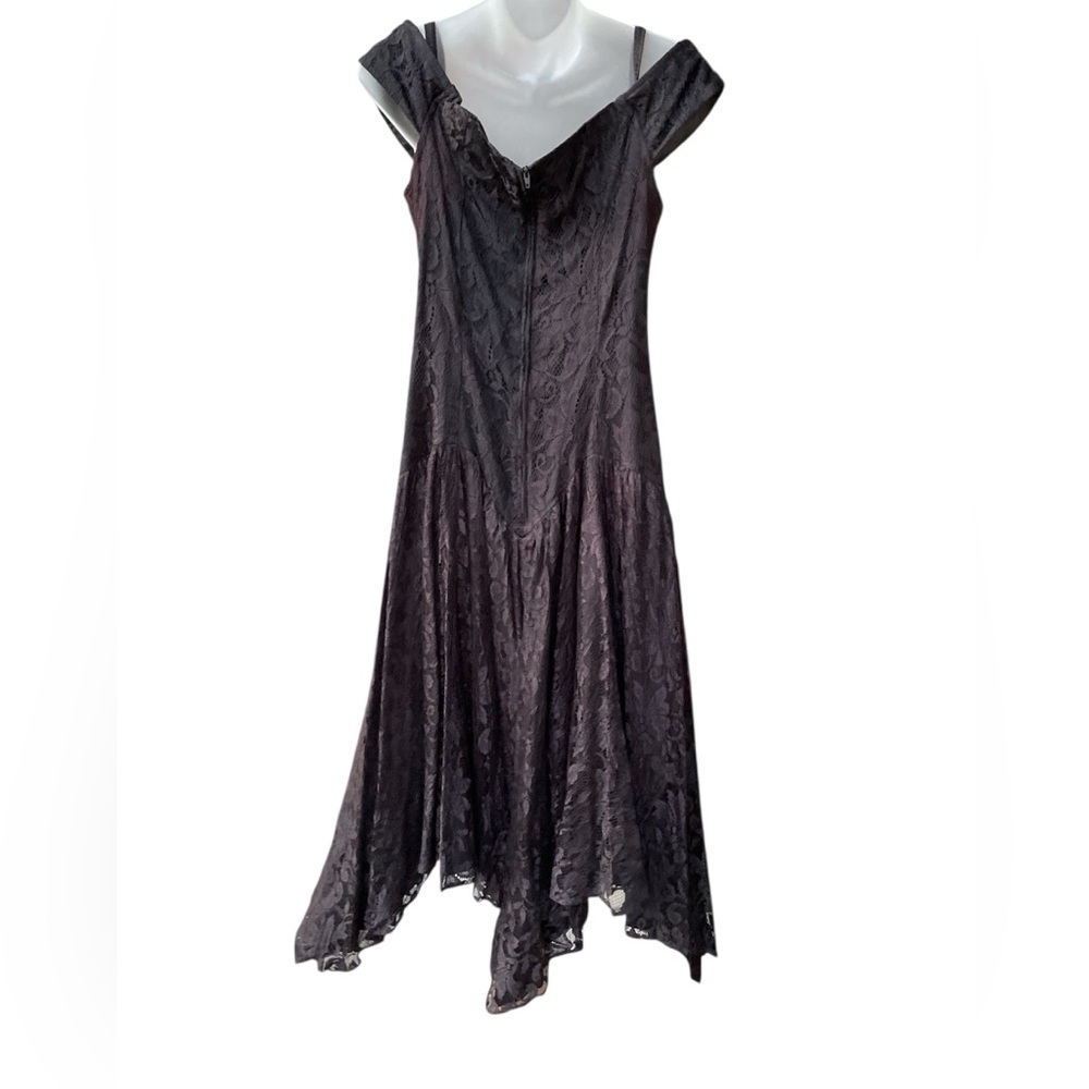 Paris sport club 1990’s black lace fairy Goth dress size 9/10 prom